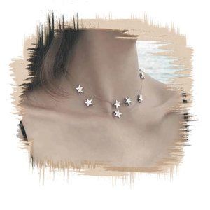Silver Multilayer Star Choker